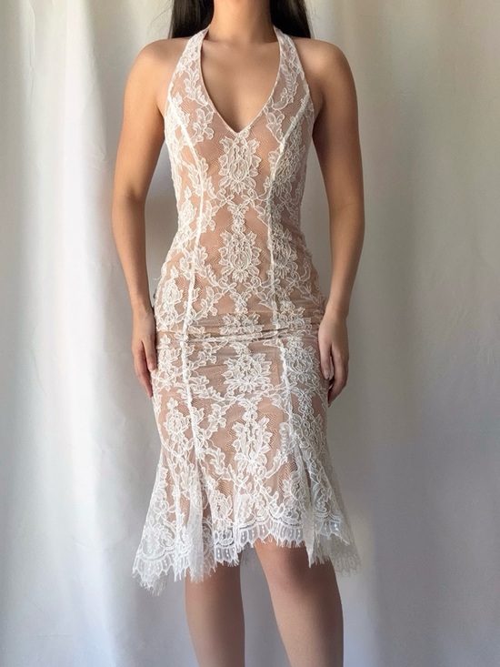 Nana Jacqueline Dresses & Skirts - Nana Jacqueline White Lace Halter Midi Dress Fiona Dress (White Lace)